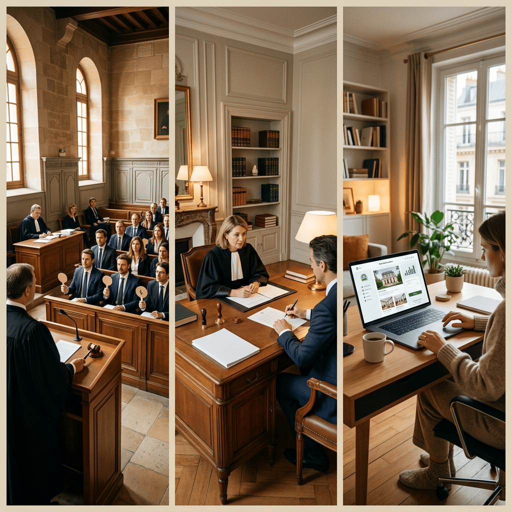 Ventes judiciaires vs ventes notariales vs ventes en ligne
